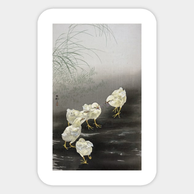 Chicks by Ohara Koson Sticker by topower